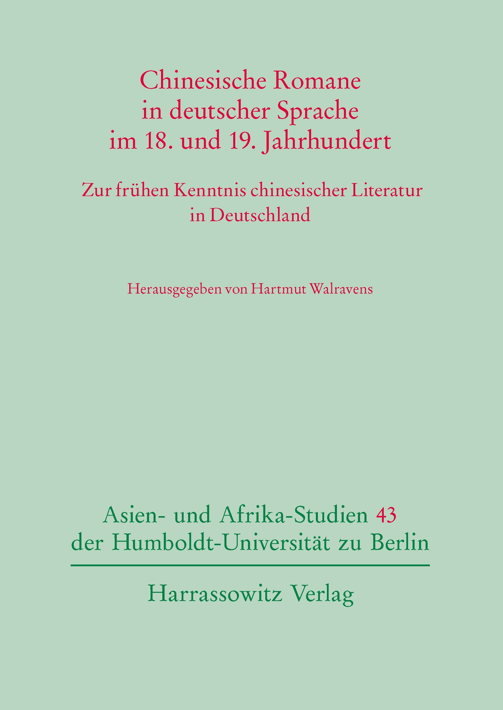 Chinesische Romane in deutscher Sprache im 18. und 19. Jahrhundert