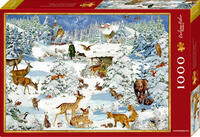 Puzzle Tiere in Schneelandschaft (1000 Teile)
