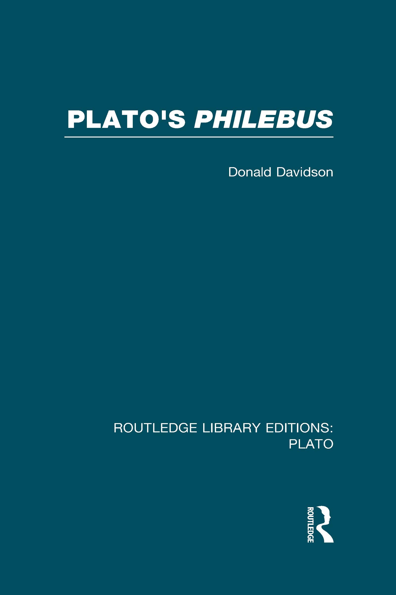 Plato's Philebus (RLE
