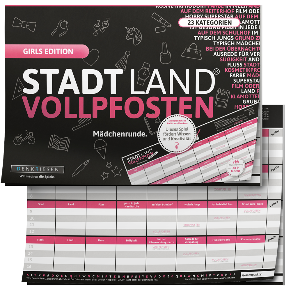 STADT LAND VOLLPFOSTEN® - Girls Edition - "Mädchenrunde." (Spiel)