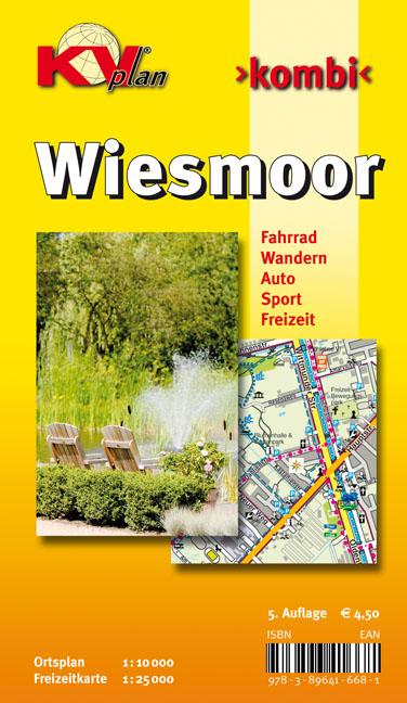 Wiesmoor, KVplan, Radkarte/Wanderkarte/Stadtplan, 1:25.000 / 1:10.000