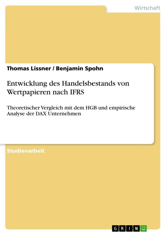 Entwicklung des Handelsbestands von Wertpapieren nach IFRS