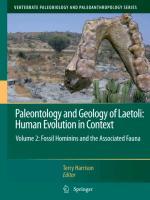 Paleontology and Geology of Laetoli: Human Evolution in Context