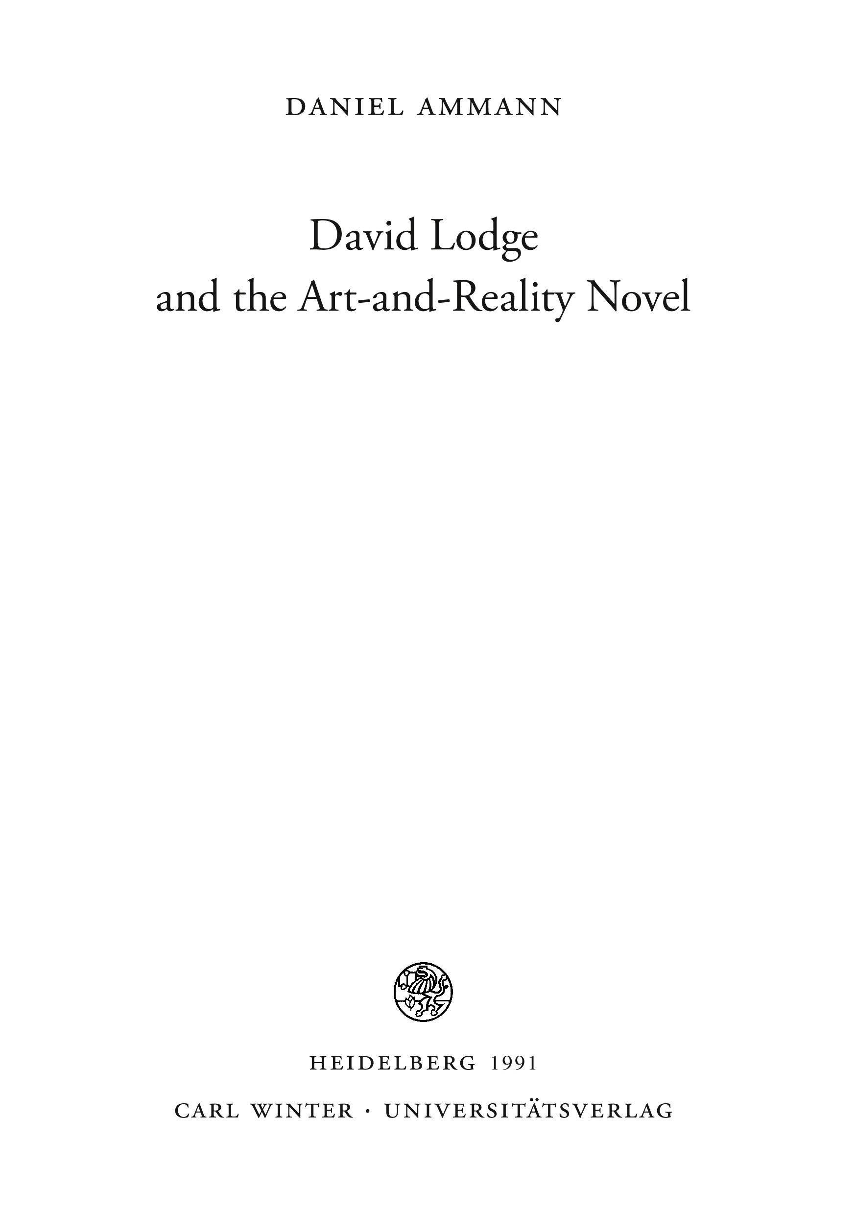 David Lodge and the Art-and-Reality Novel