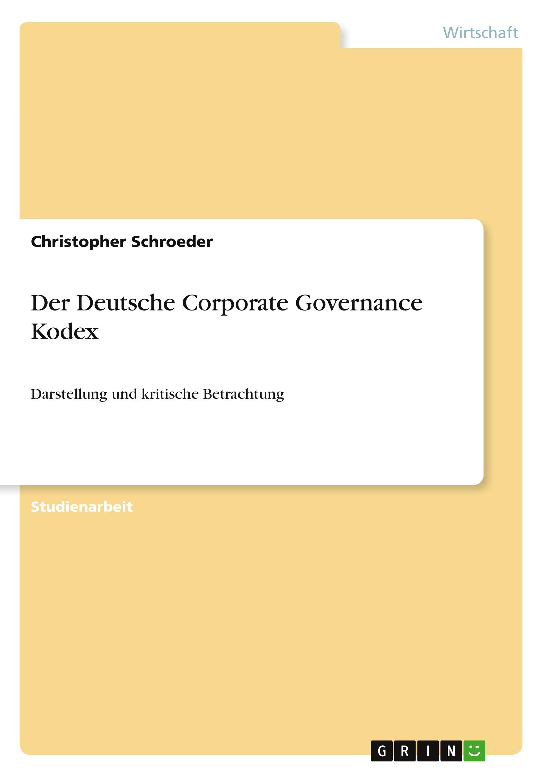 Der Deutsche Corporate Governance Kodex