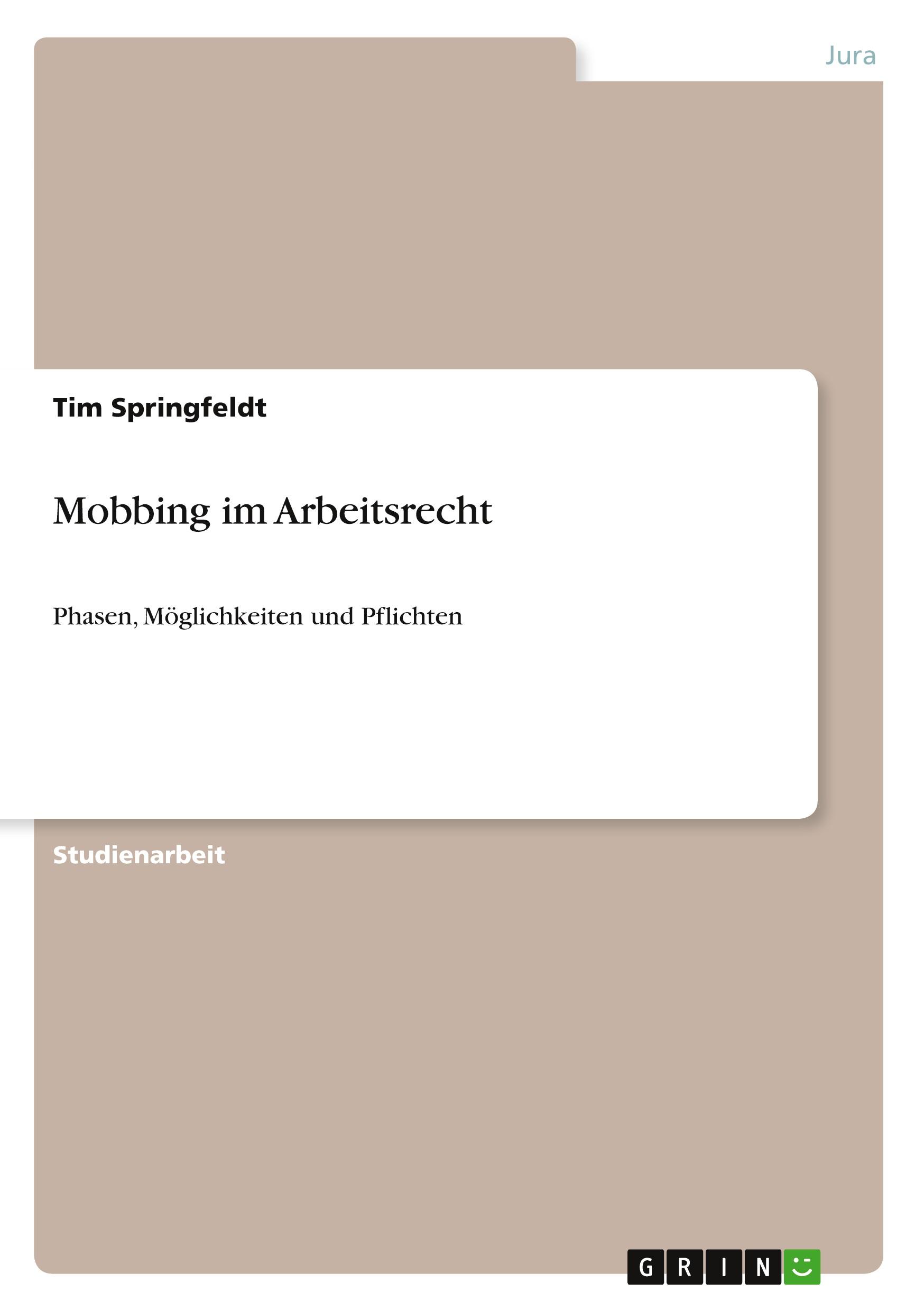 Mobbing im Arbeitsrecht