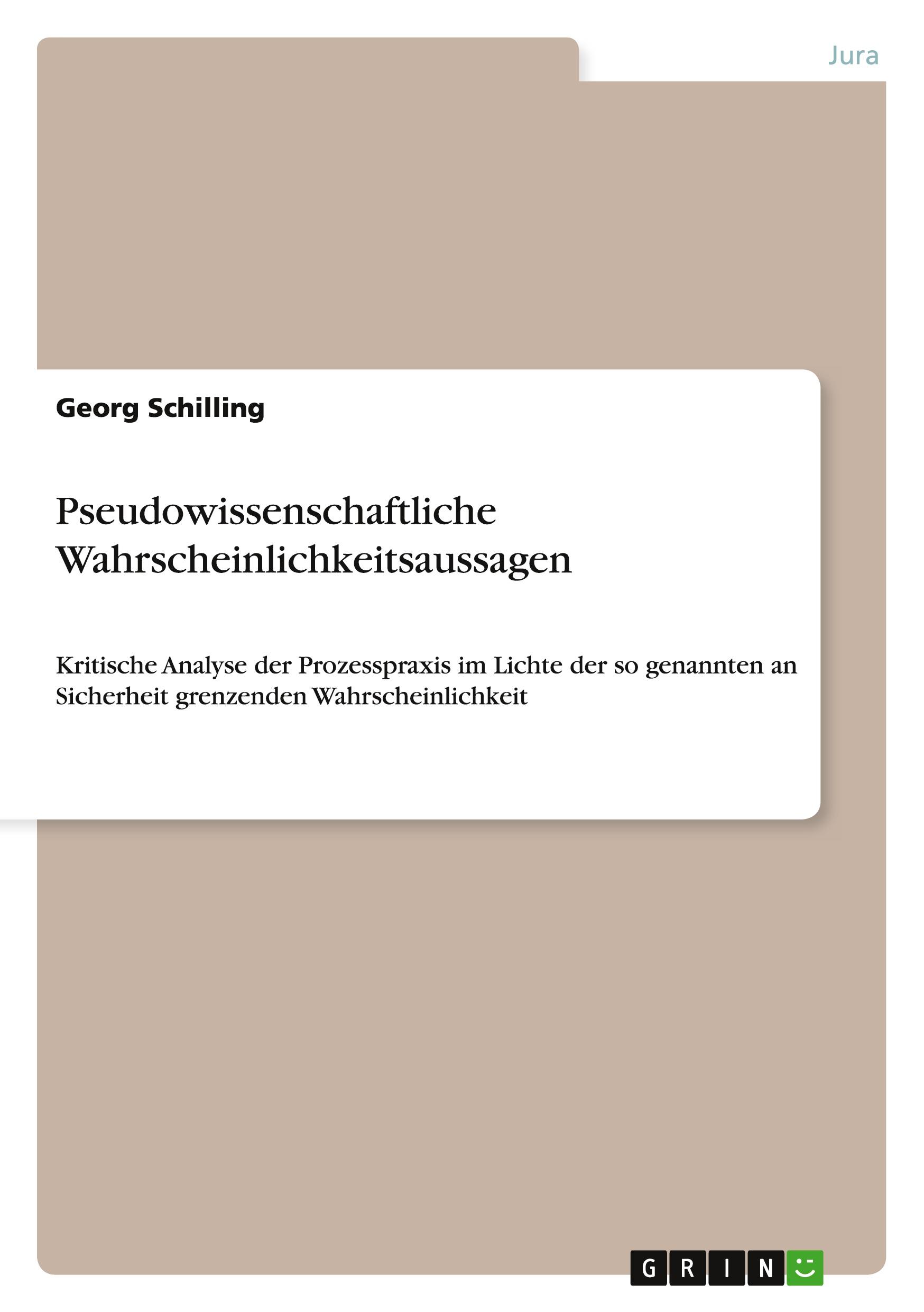 Pseudowissenschaftliche Wahrscheinlichkeitsaussagen