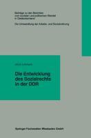 Die Entwicklung des Sozialrechts in der DDR