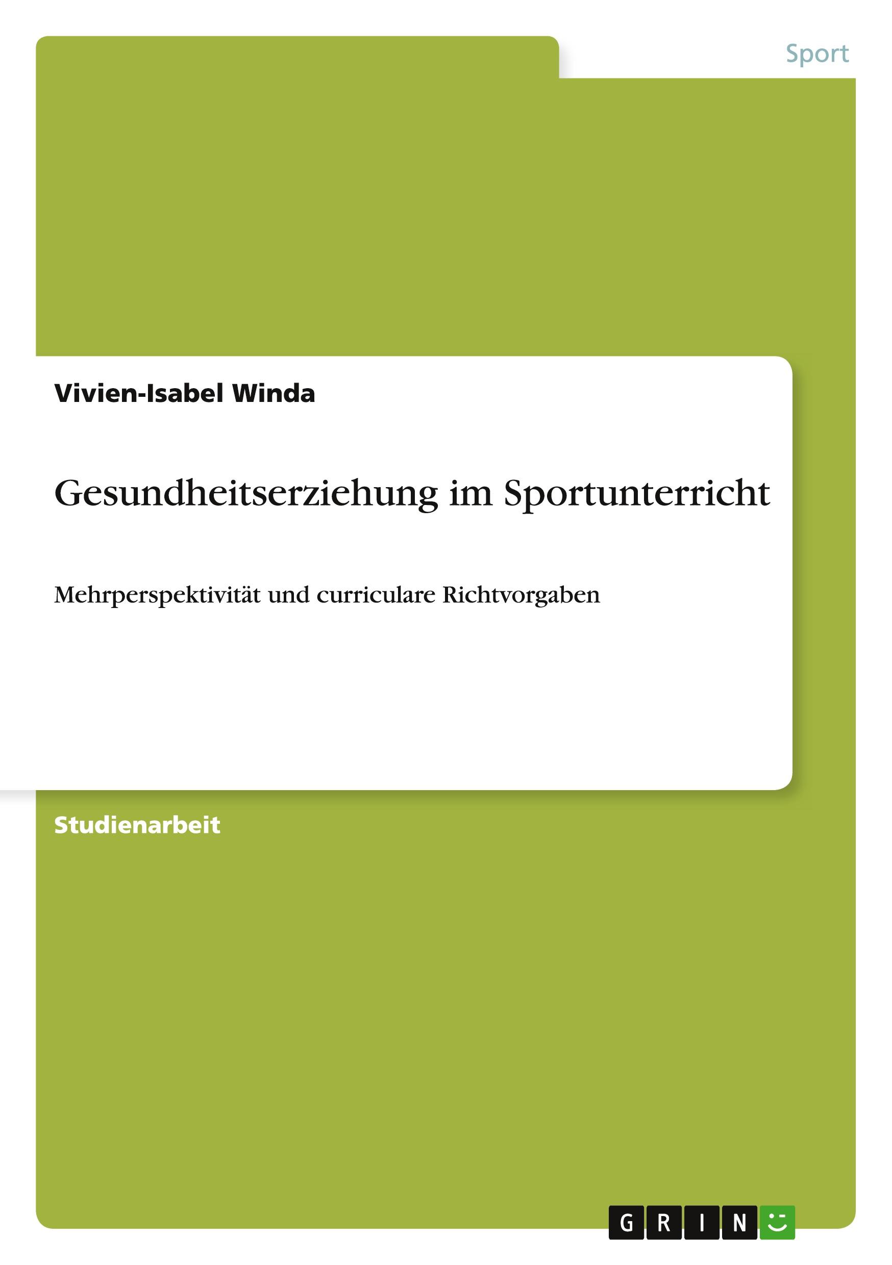 Gesundheitserziehung im Sportunterricht