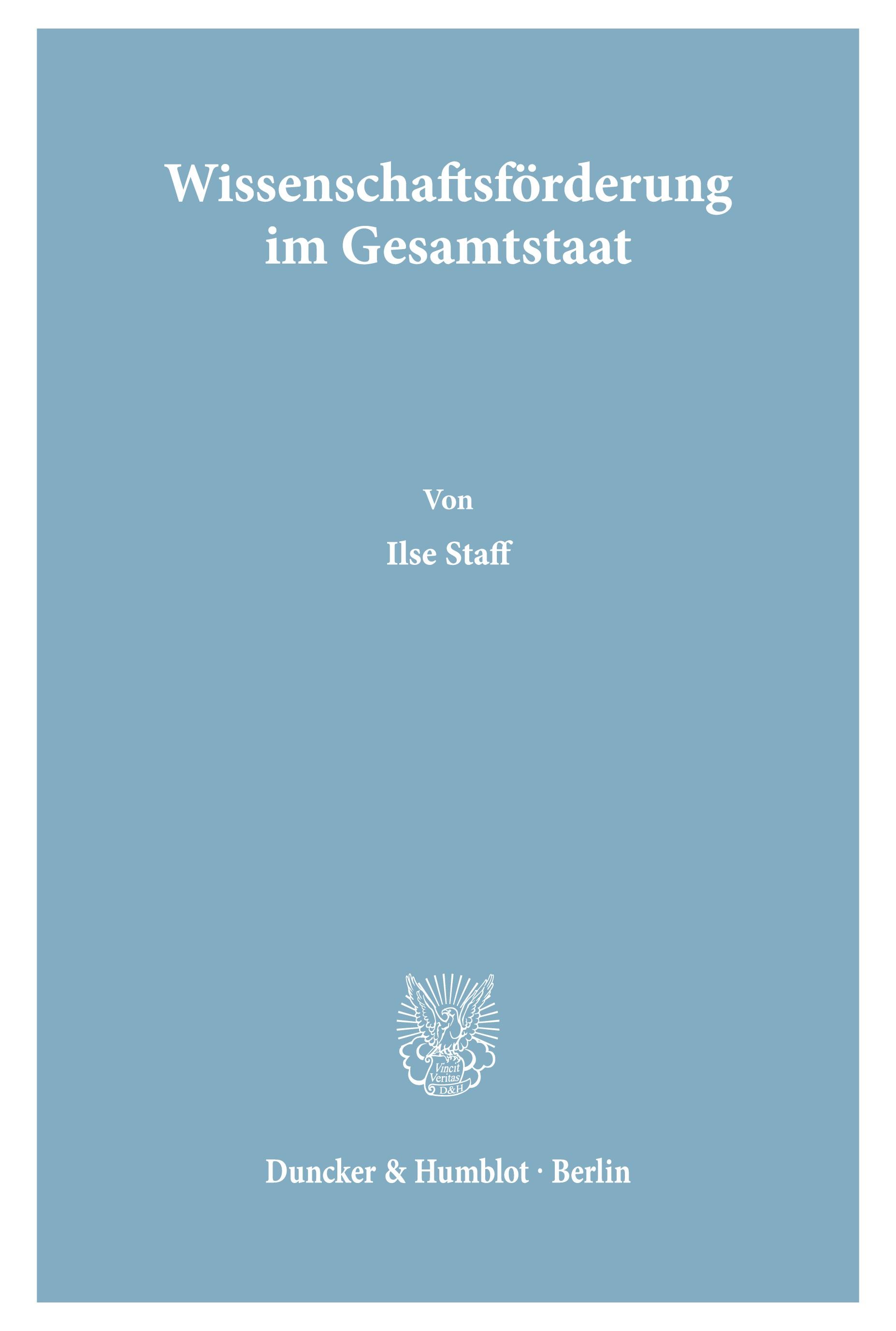 Wissenschaftsförderung im Gesamtstaat.