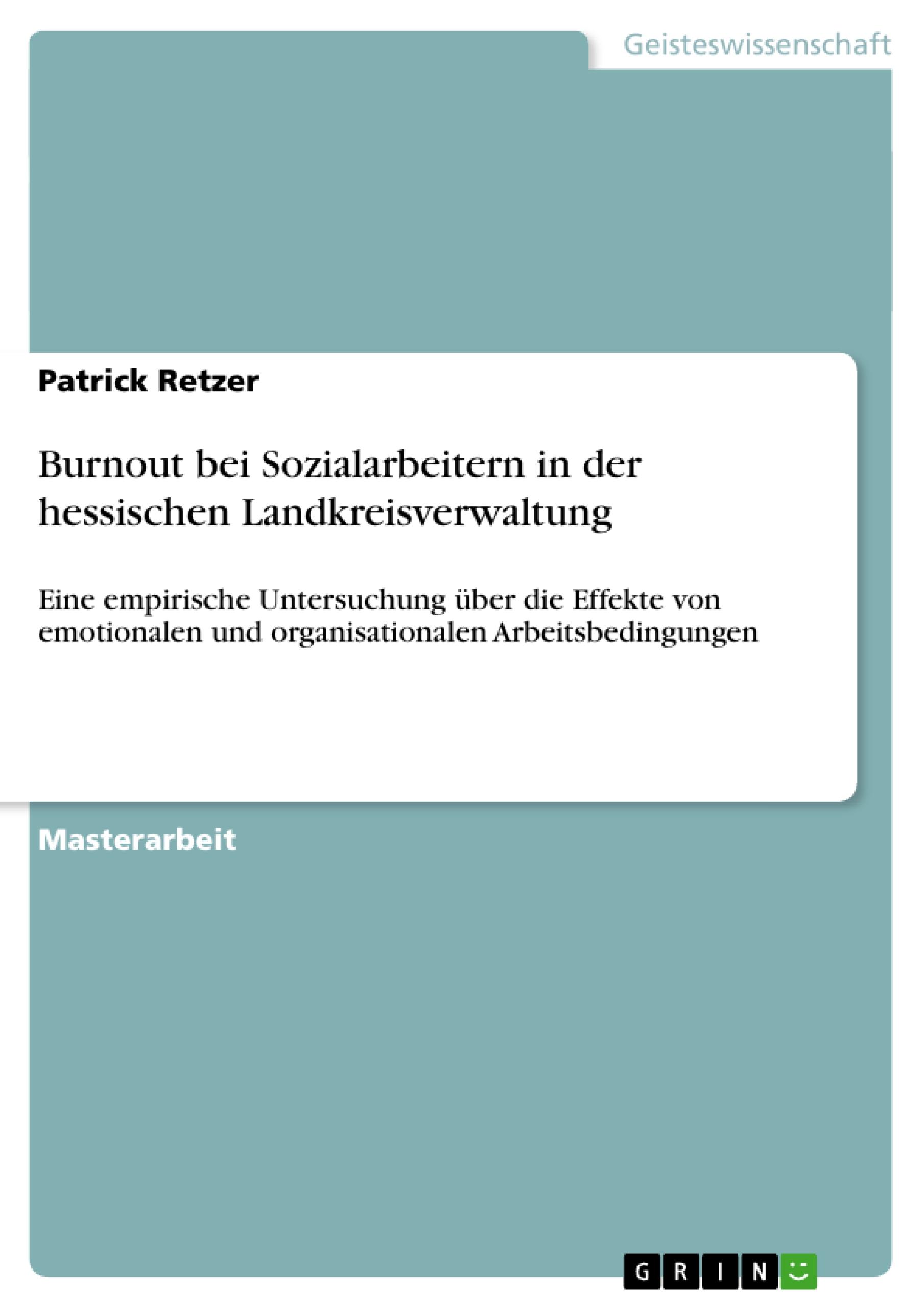 Burnout bei Sozialarbeitern in der hessischen Landkreisverwaltung