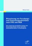 Bilanzierung von Forschungs- und Entwicklungsaktivitäten nach IFRS und HGB: Eine empirisch-quantitative Analyse der Konzernabschlüsse dreier deutscher Automobilhersteller im Zeitvergleich