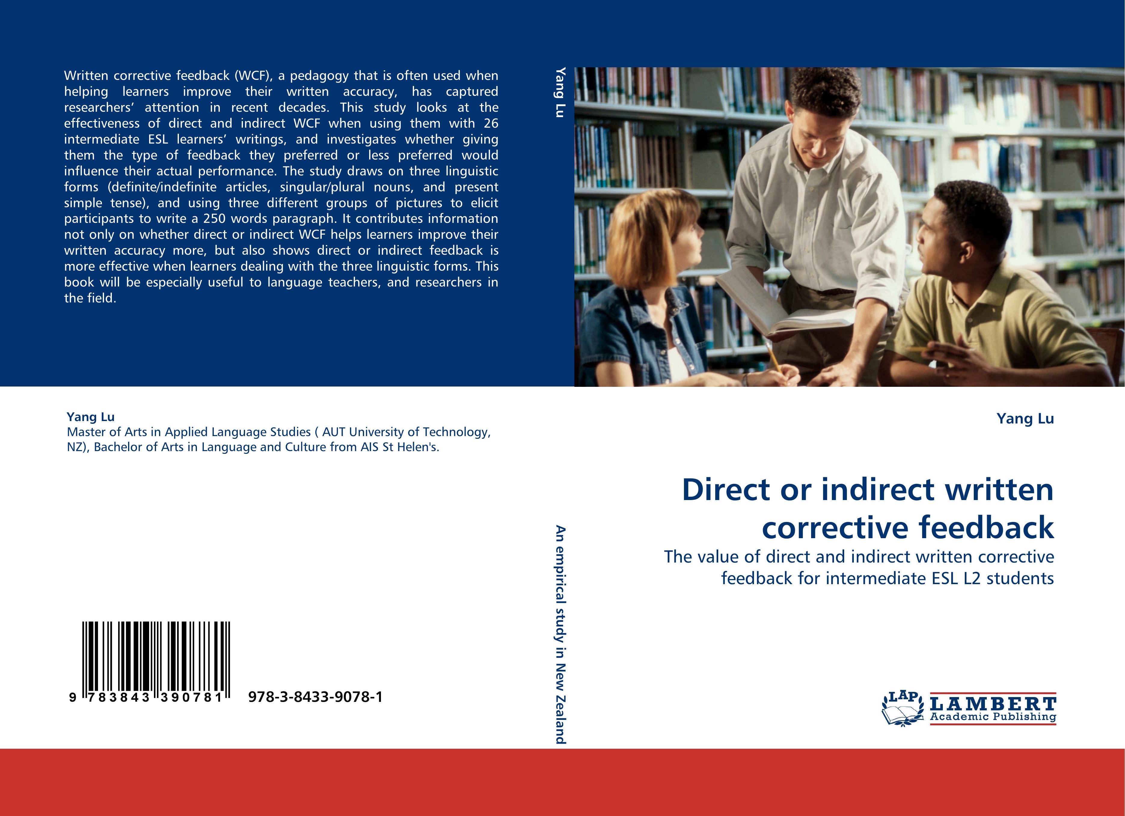 Direct or indirect written corrective feedback