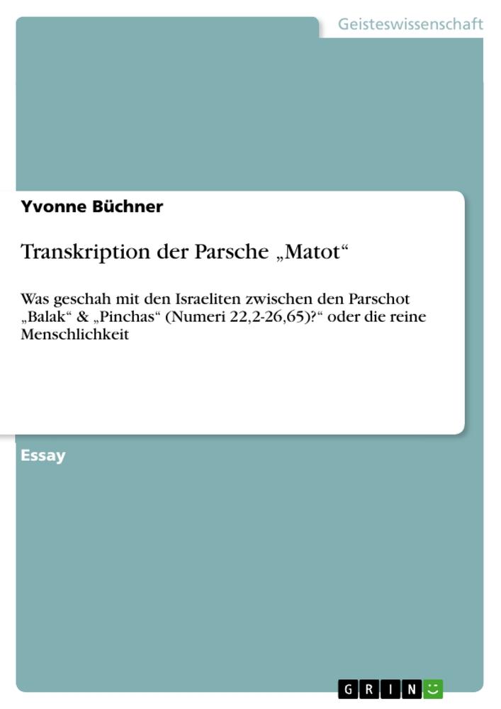 Transkription der Parsche ¿Matot¿