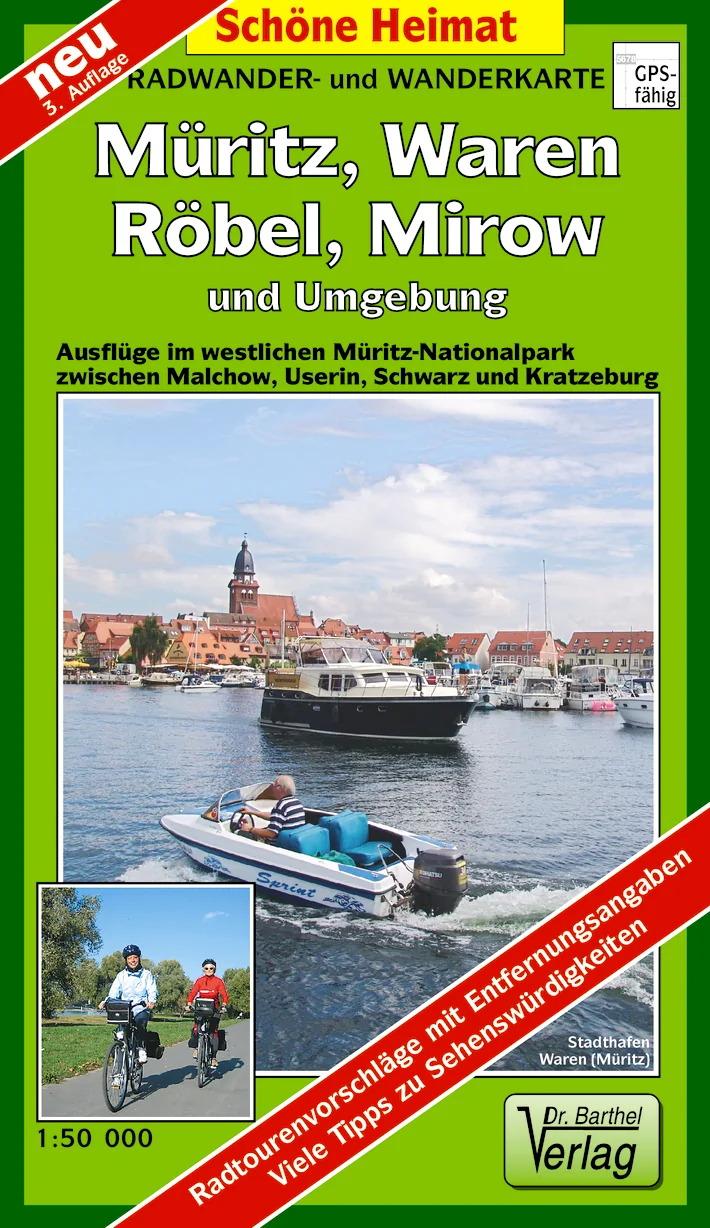 Müritz, Waren, Röbel und Umgebung 1 : 50 000 Radwander- und Wanderkarte