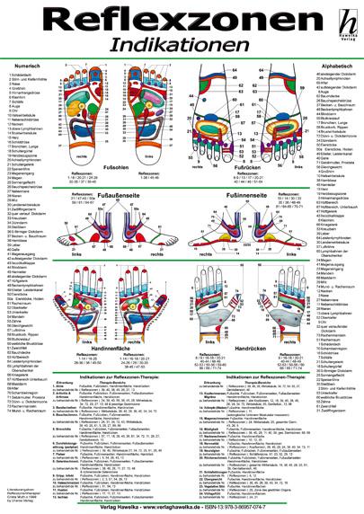 Reflexzonen-Therapie Poster - Indikationen DIN A2