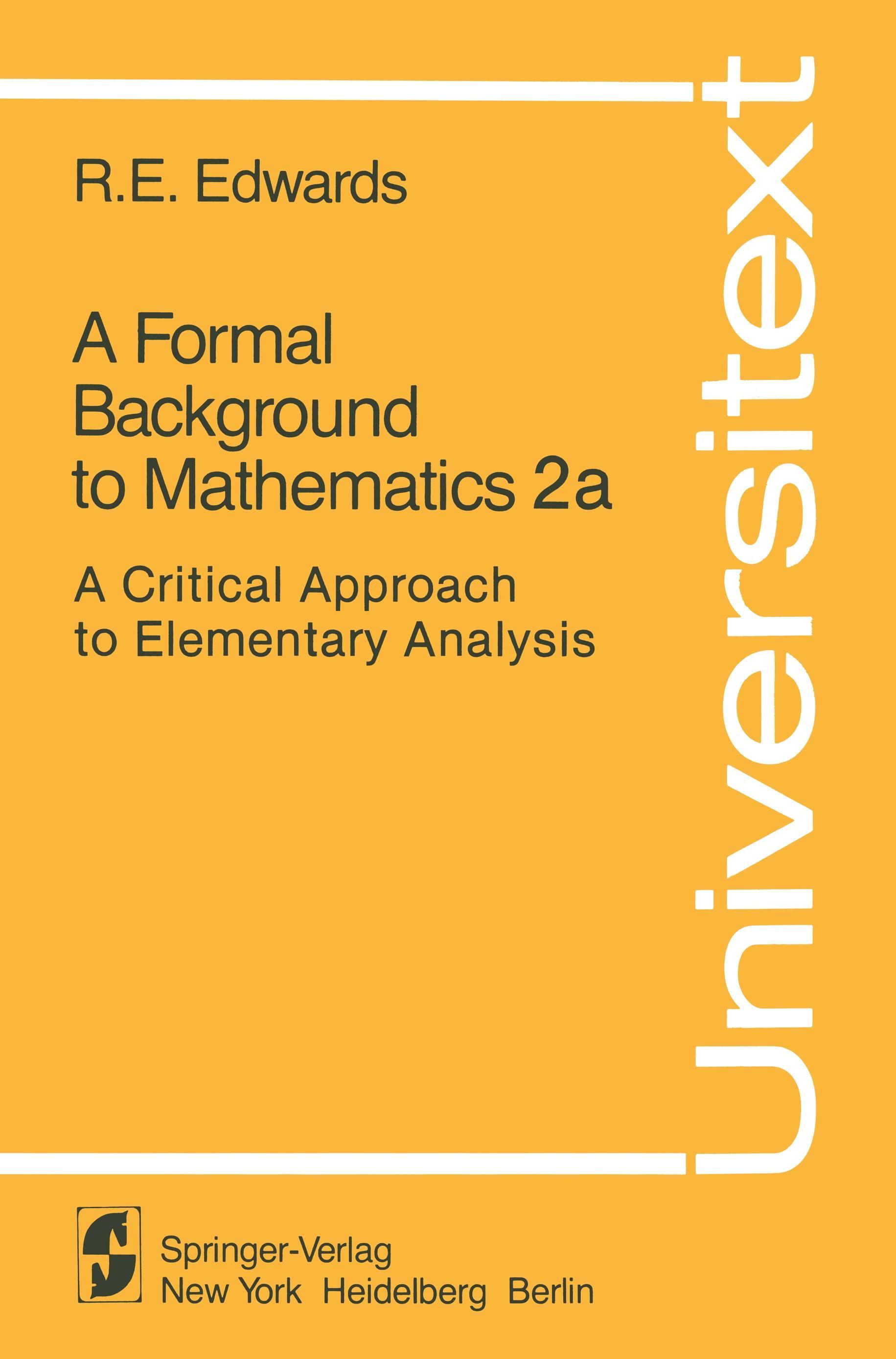 A Formal Background to Mathematics 2a