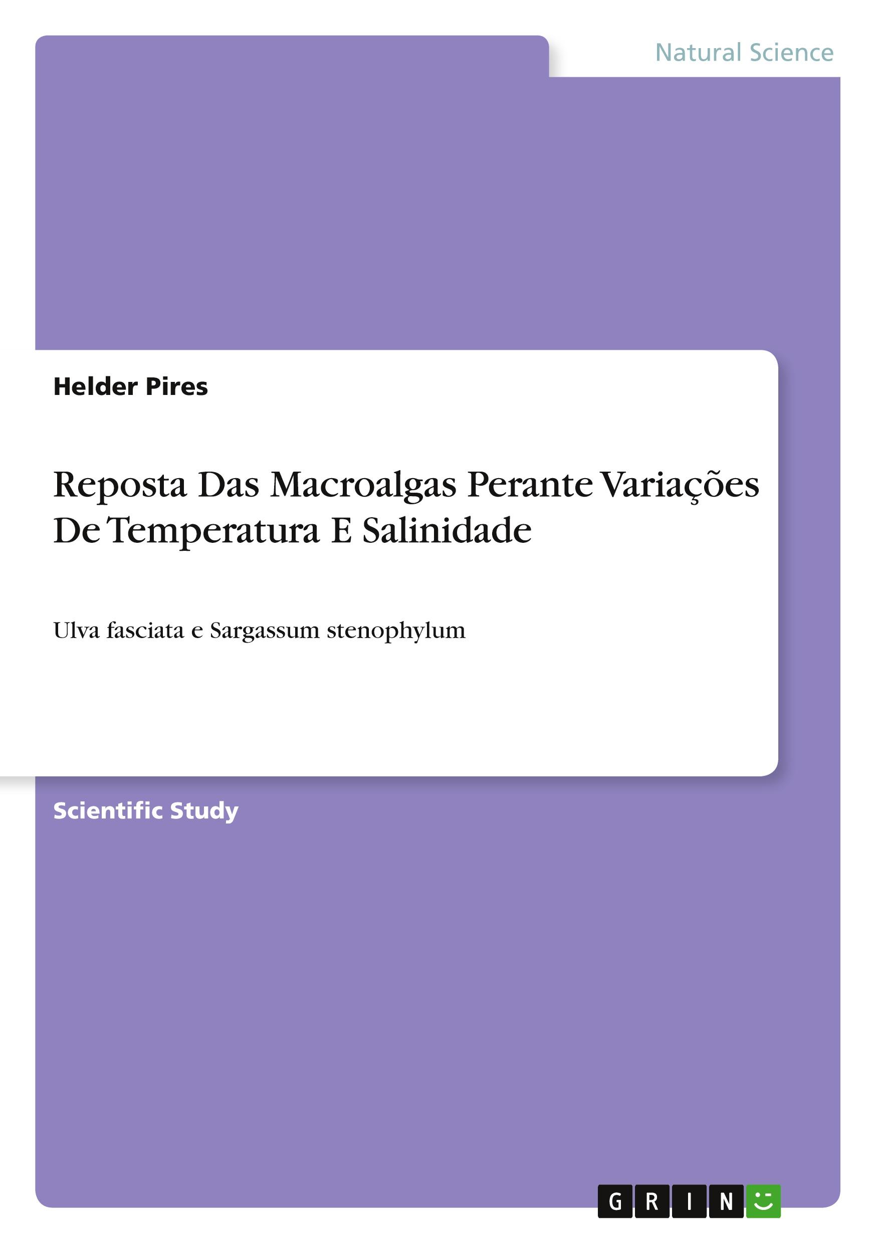 Reposta Das Macroalgas Perante Variações De Temperatura E Salinidade