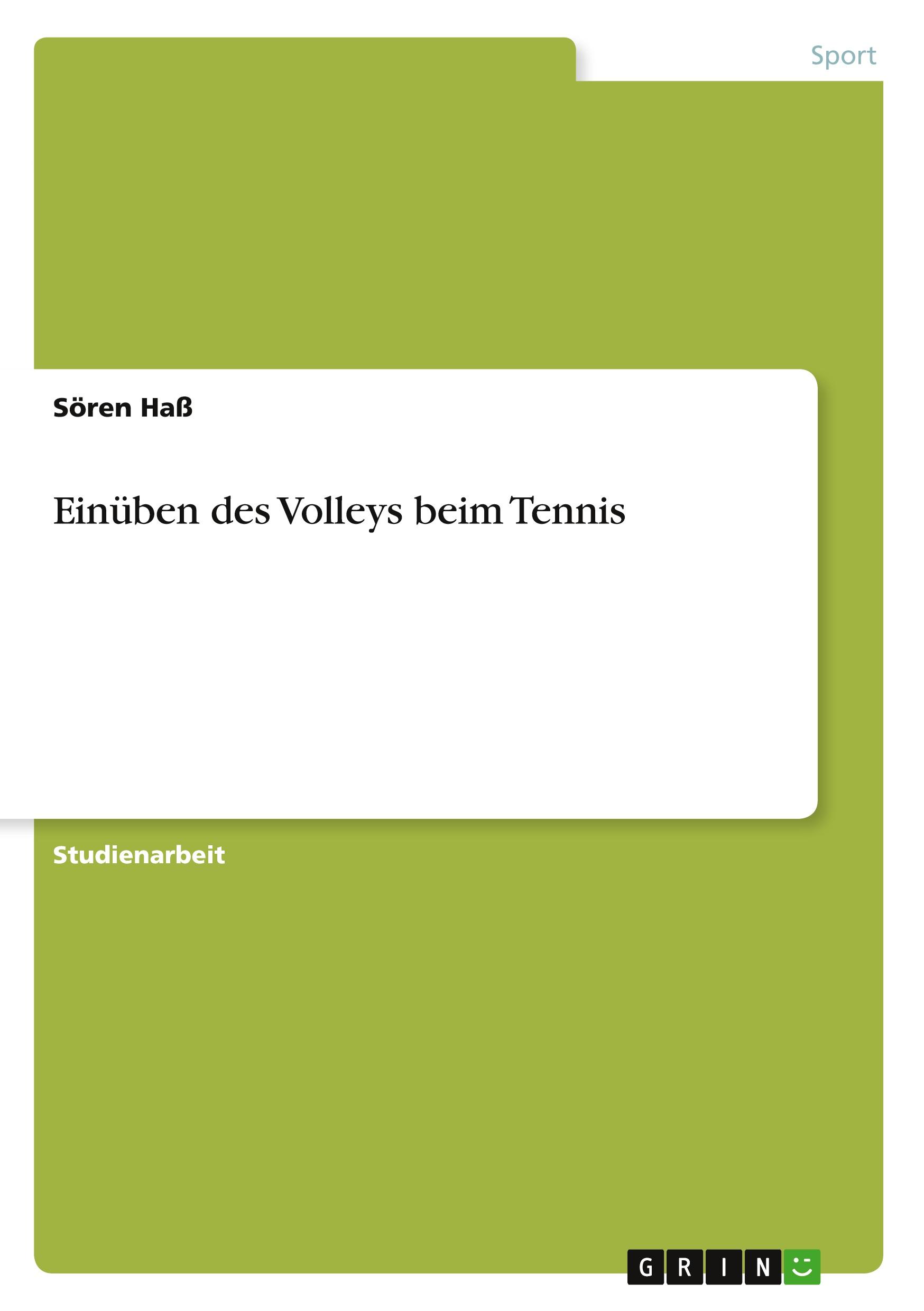 Einüben des Volleys beim Tennis