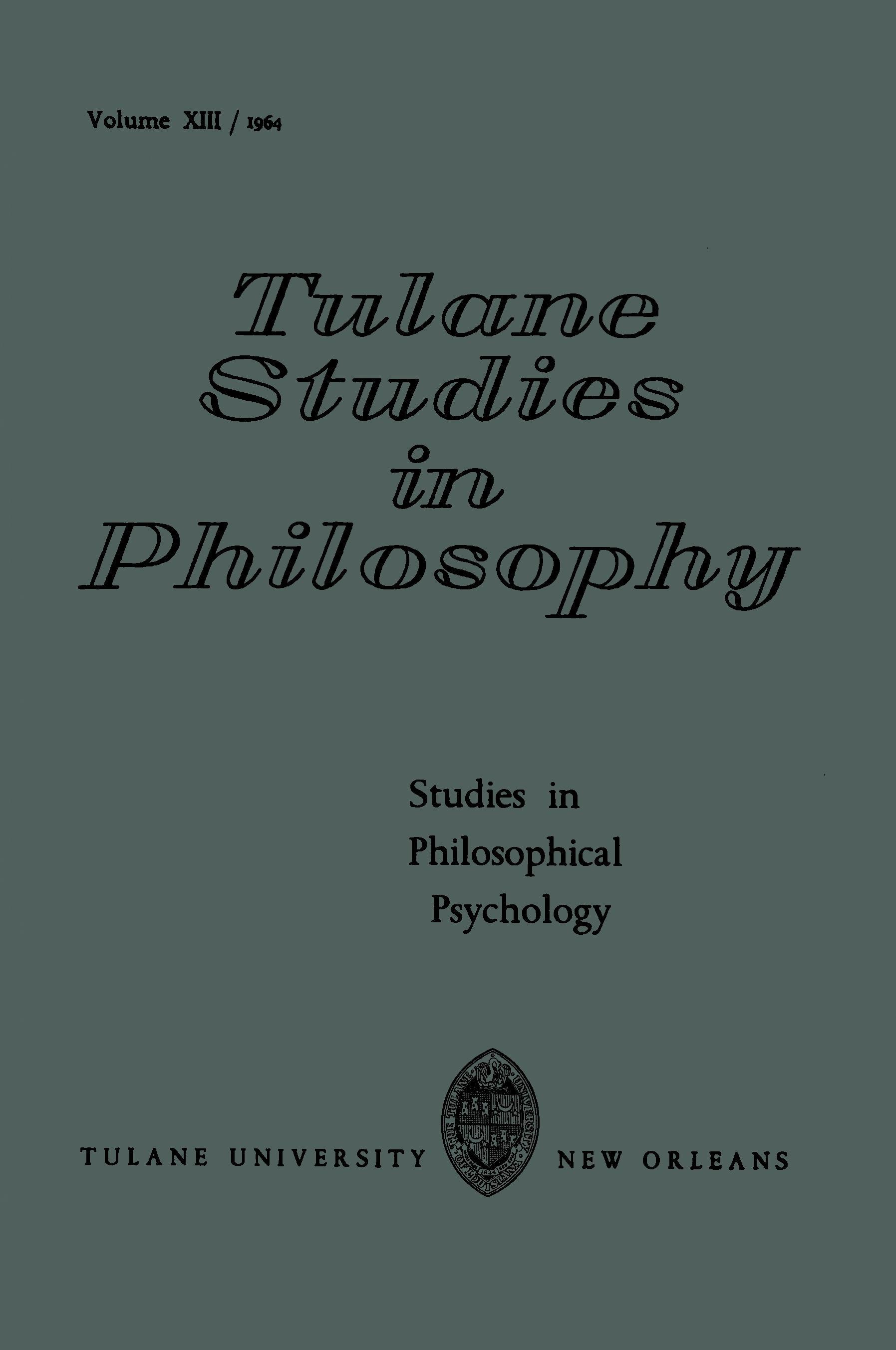 Studies in Philosophical Psychology