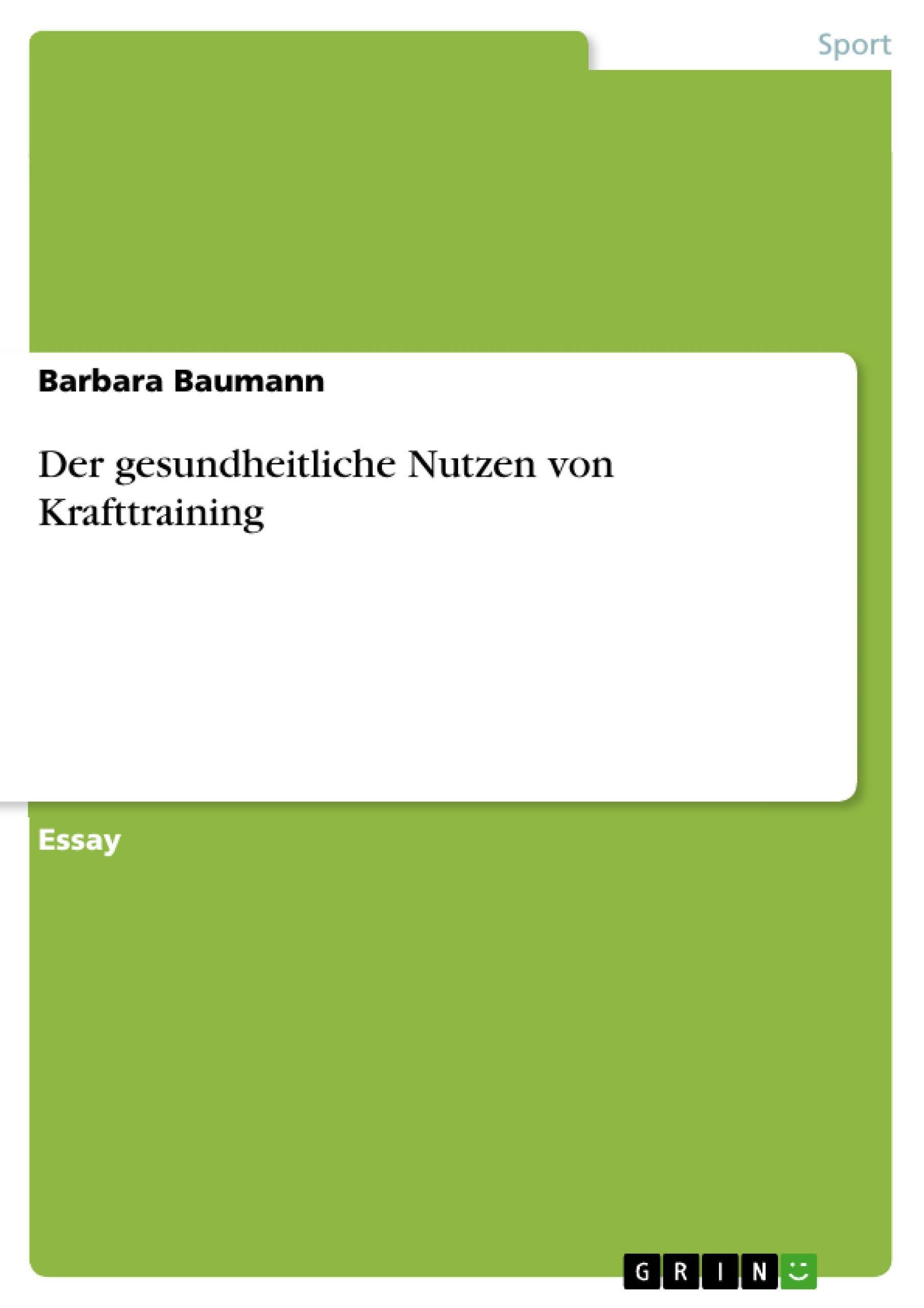 Der gesundheitliche Nutzen von Krafttraining