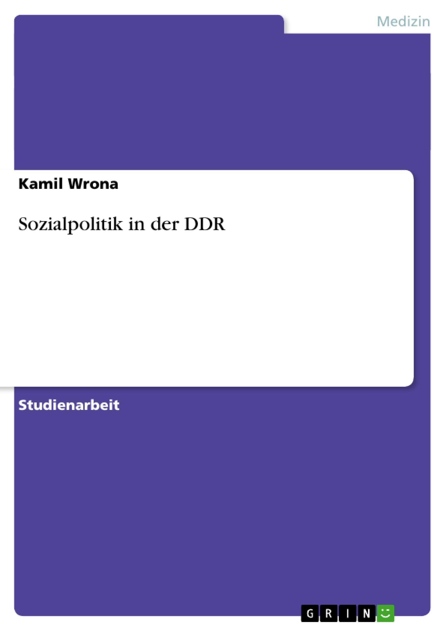 Sozialpolitik in der DDR