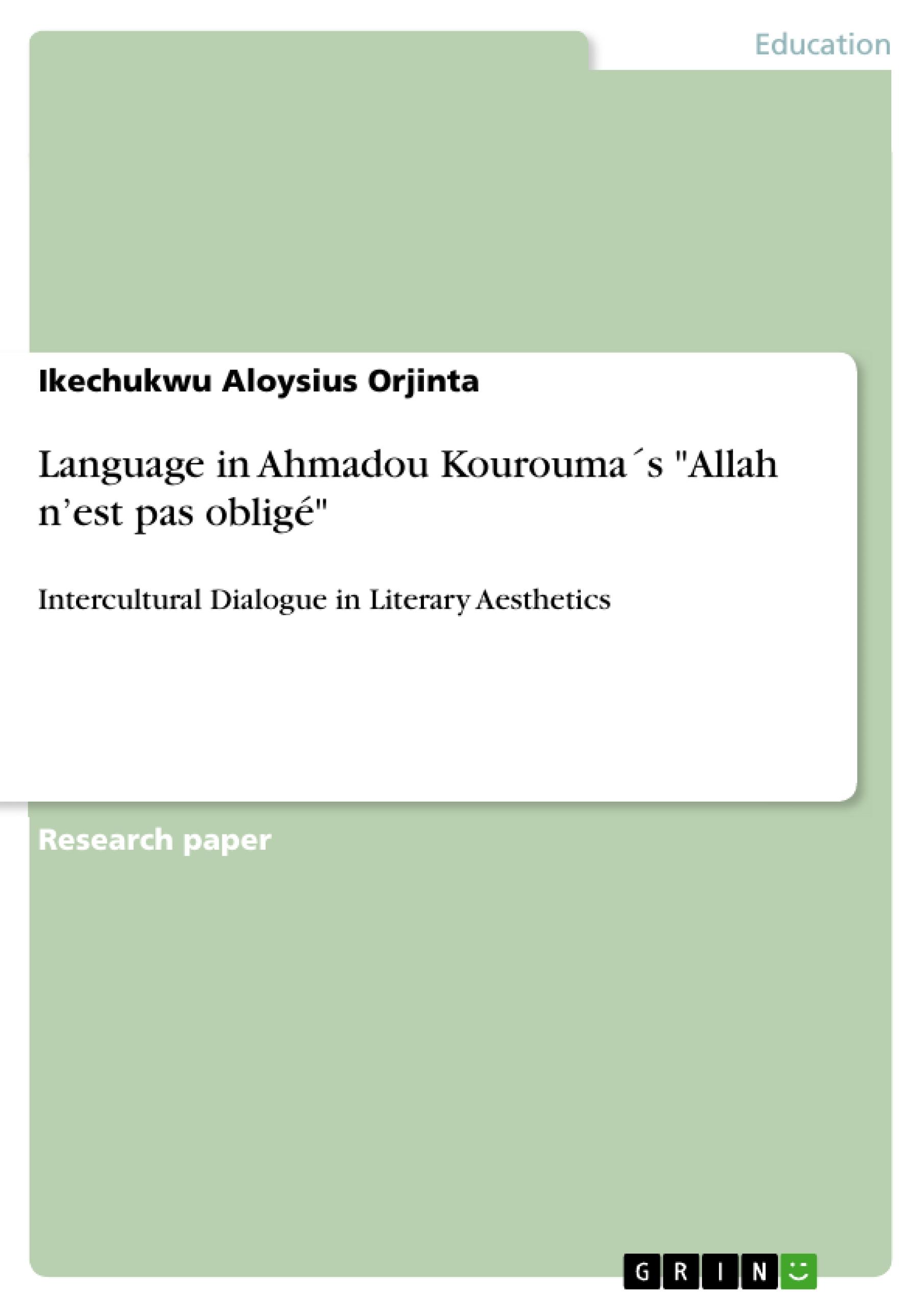 Language in Ahmadou Kourouma´s "Allah n¿est pas obligé"