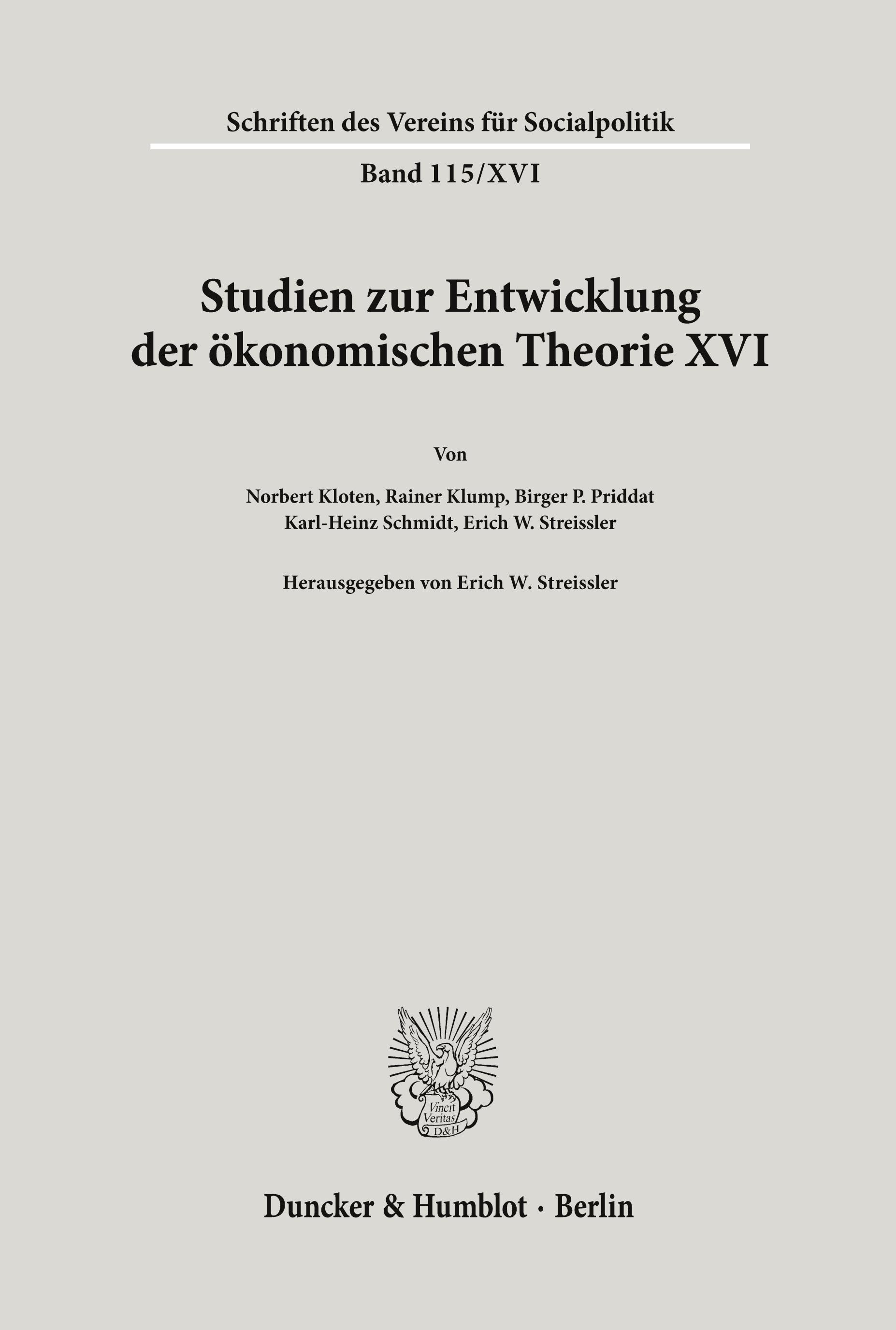 Die Umsetzung wirtschaftspolitischer Grundkonzeptionen in die kontinentaleuropäische Praxis des 19. und 20. Jahrhunderts, I. Teil.