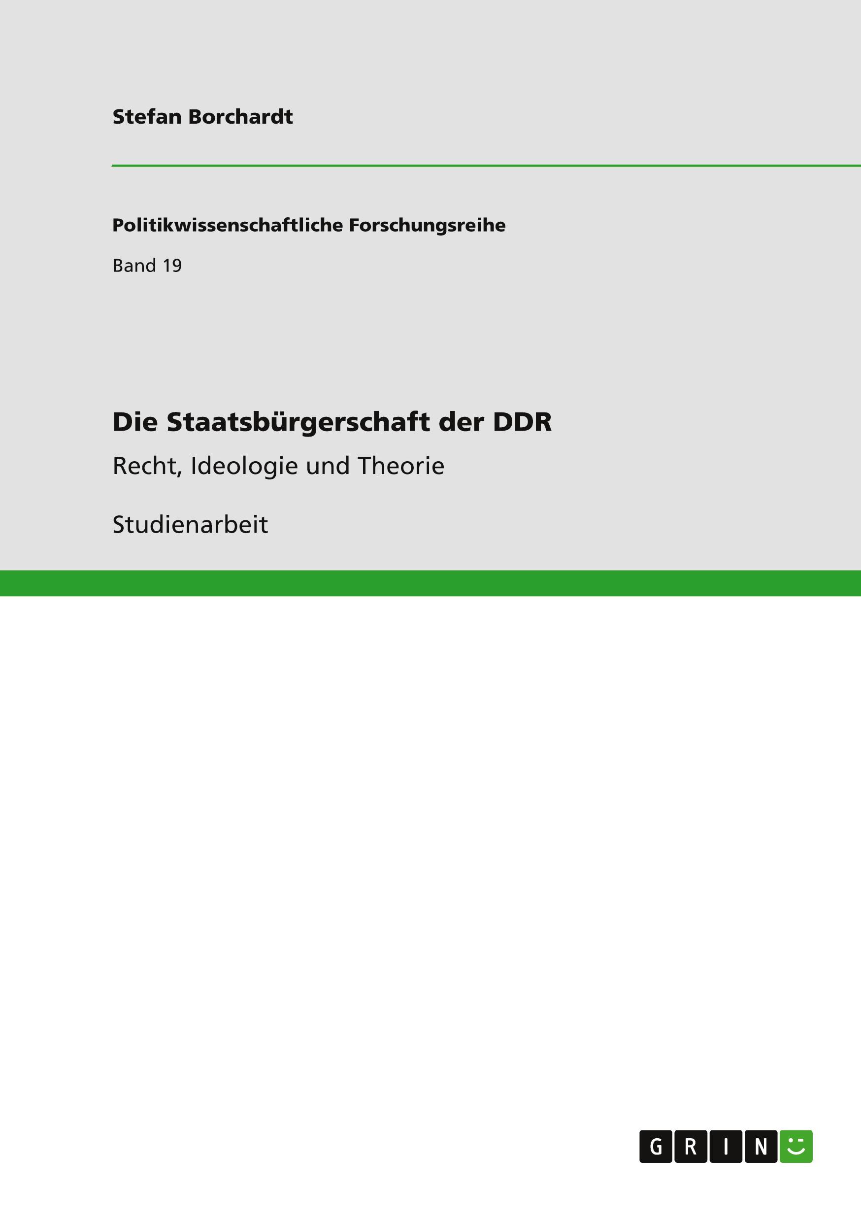 Die Staatsbürgerschaft der DDR