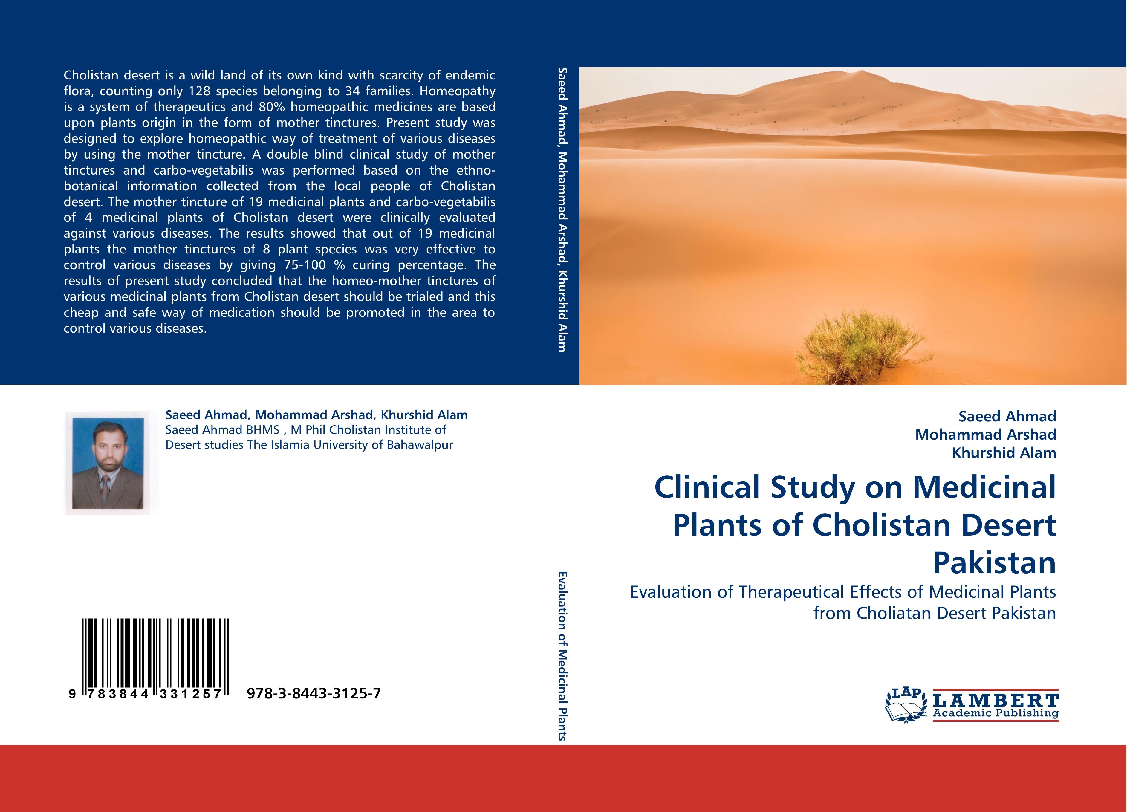 Clinical Study on Medicinal Plants of Cholistan Desert Pakistan