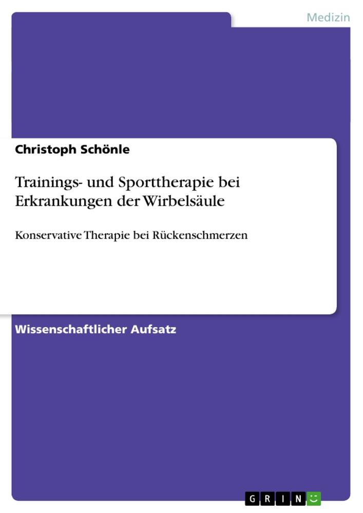 Trainings- und Sporttherapie bei Erkrankungen der Wirbelsäule