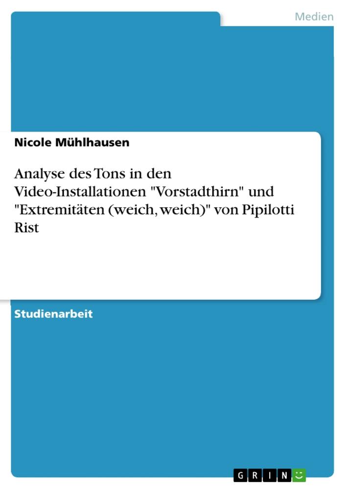 Analyse des Tons in den Video-Installationen "Vorstadthirn" und "Extremitäten (weich, weich)" von Pipilotti Rist