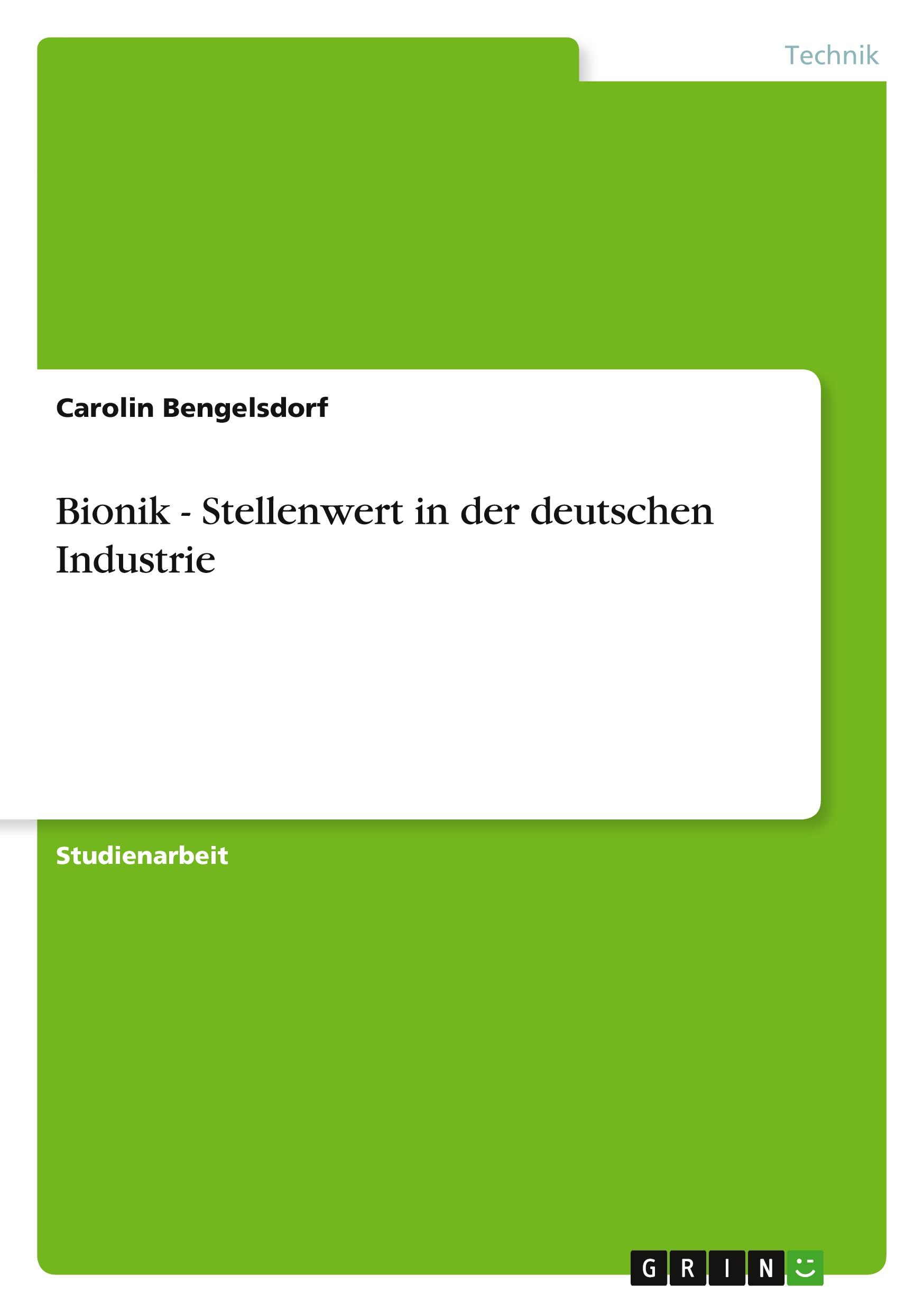 Bionik - Stellenwert in der deutschen Industrie