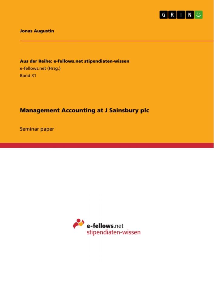 Management Accounting at J Sainsbury plc