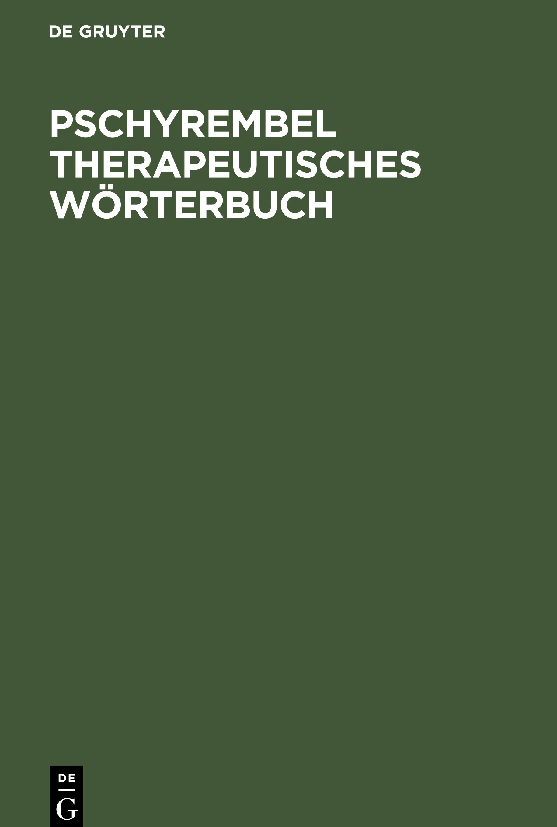 Pschyrembel Therapeutisches Wörterbuch