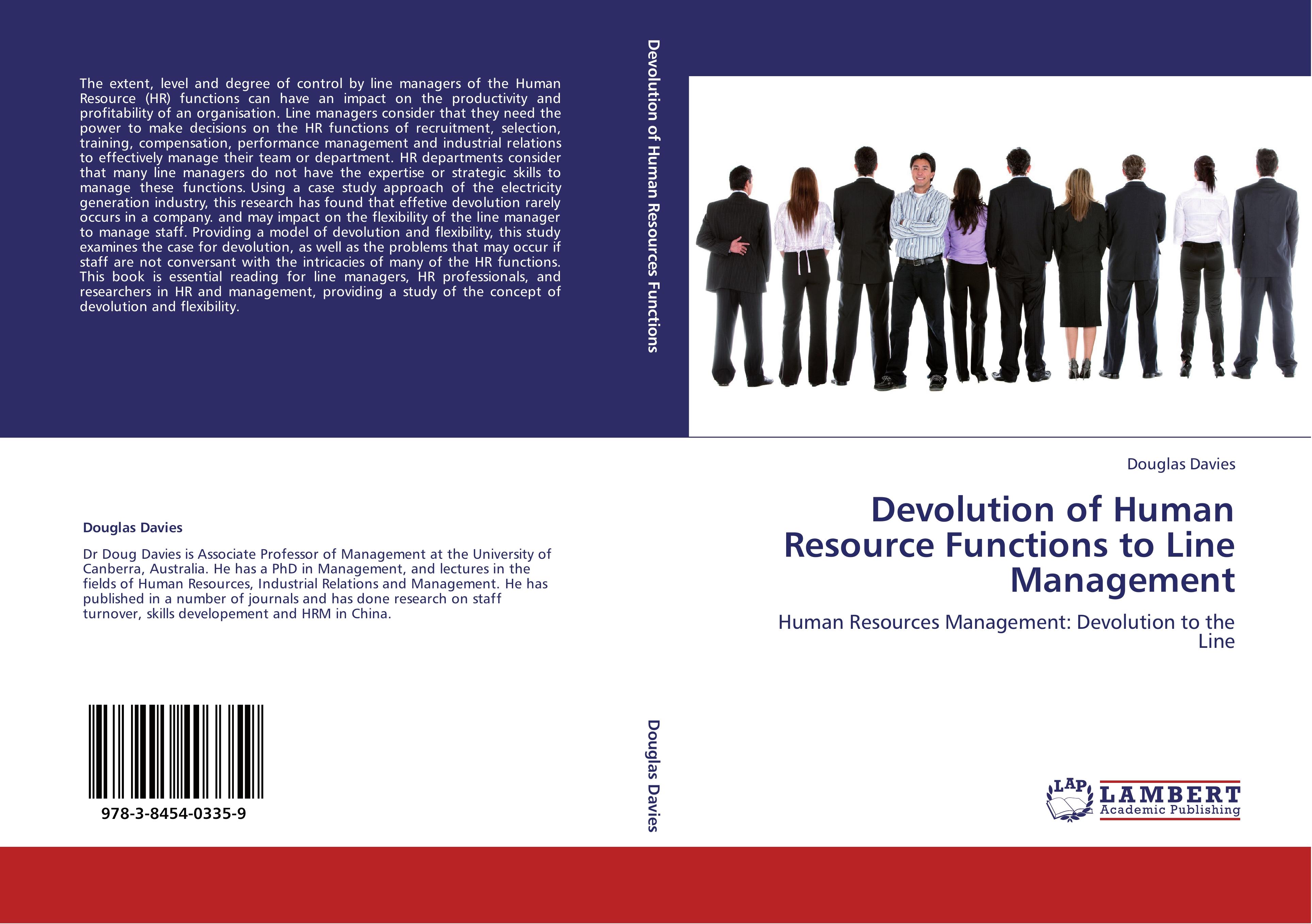 Devolution of Human Resource Functions to Line Management