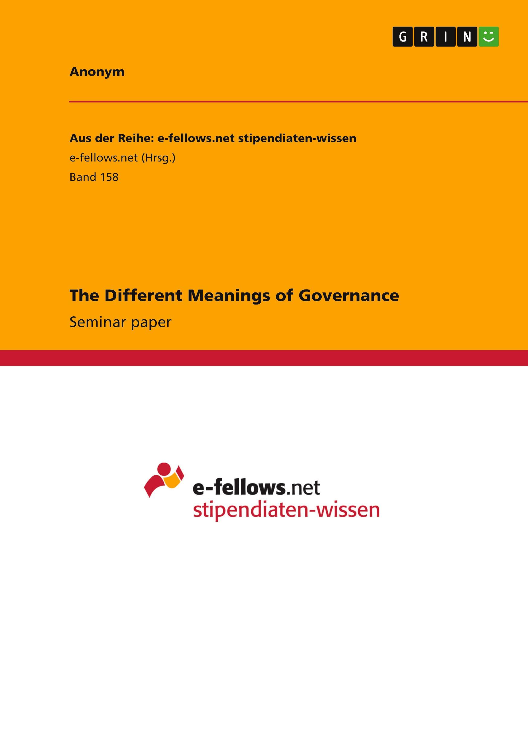 The Different Meanings of Governance