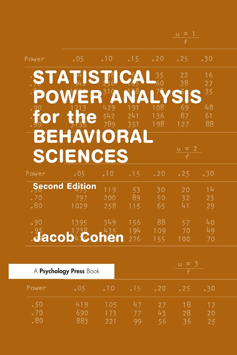 Statistical Power Analysis for the Behavioral Sciences