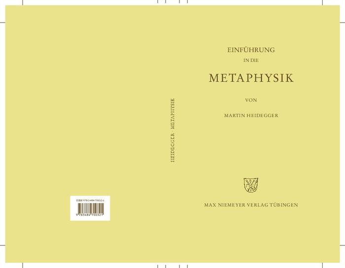 Gesamtausgabe Abt. 2 Vorlesungen Bd. 40. Einführung in die Metaphysik