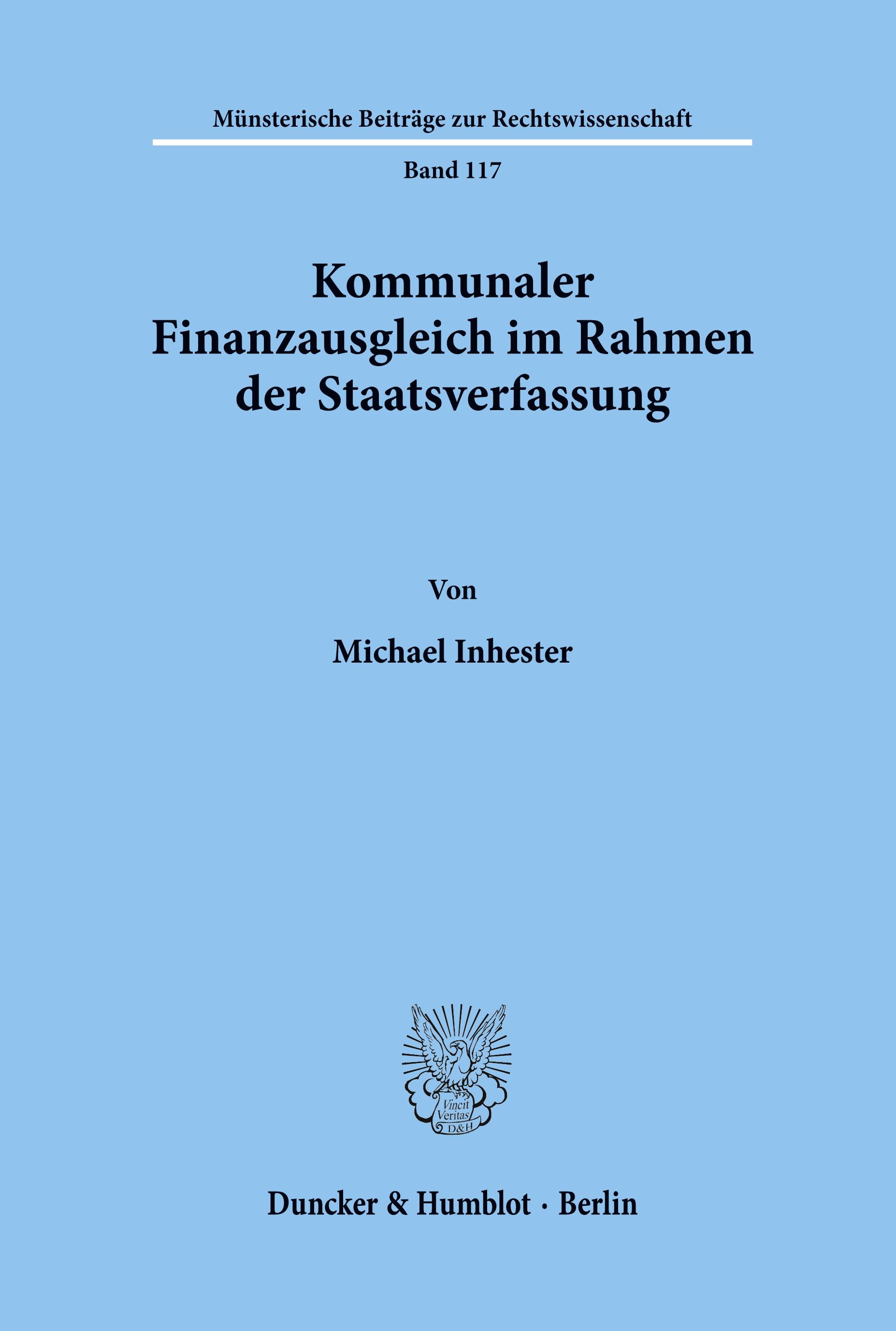 Kommunaler Finanzausgleich im Rahmen der Staatsverfassung.