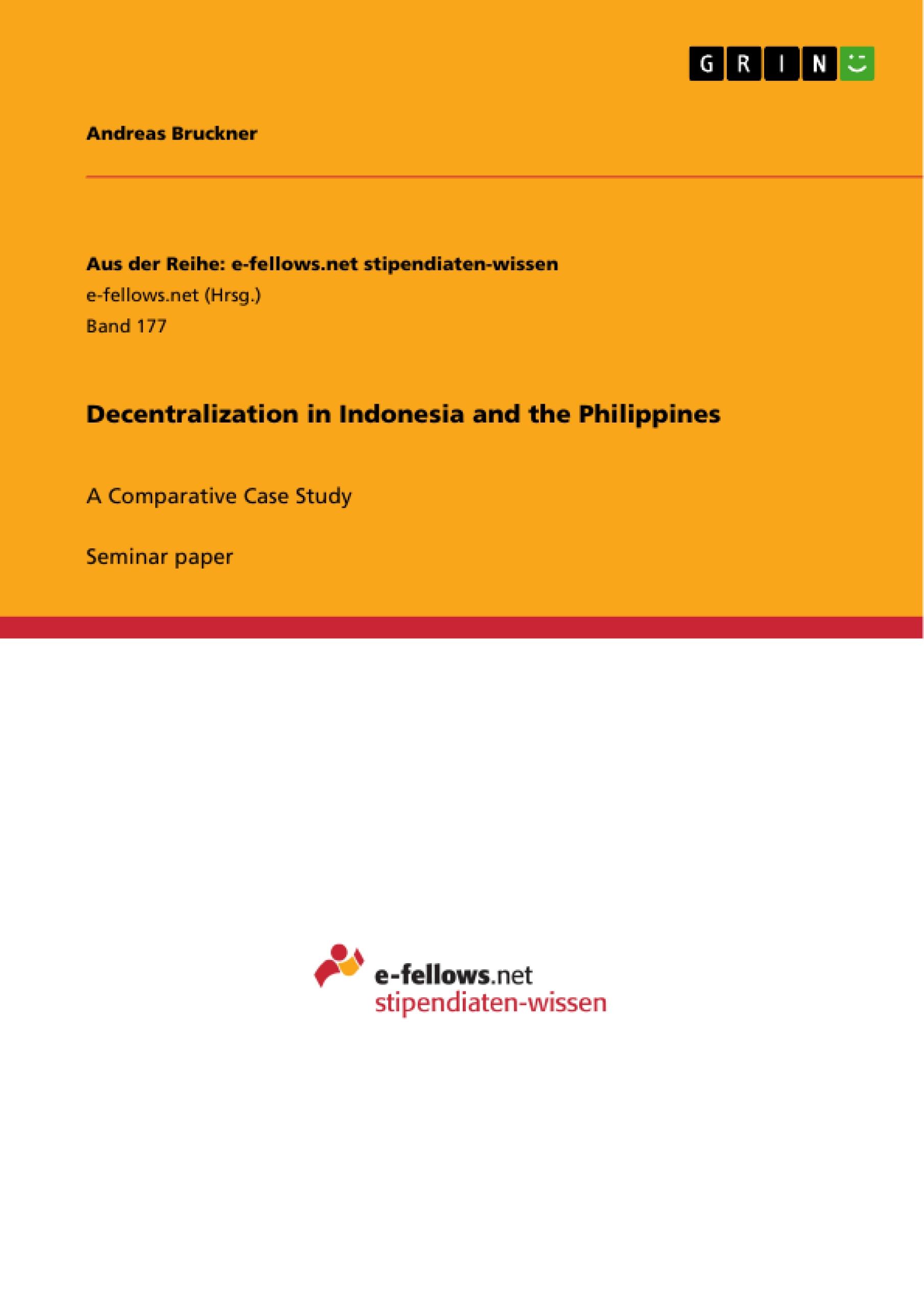 Decentralization in Indonesia and the Philippines