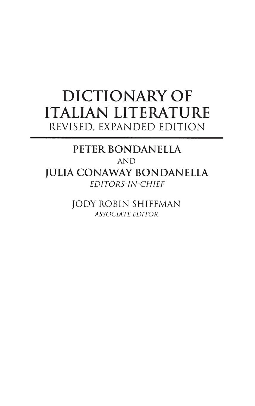 Dictionary of Italian Literature