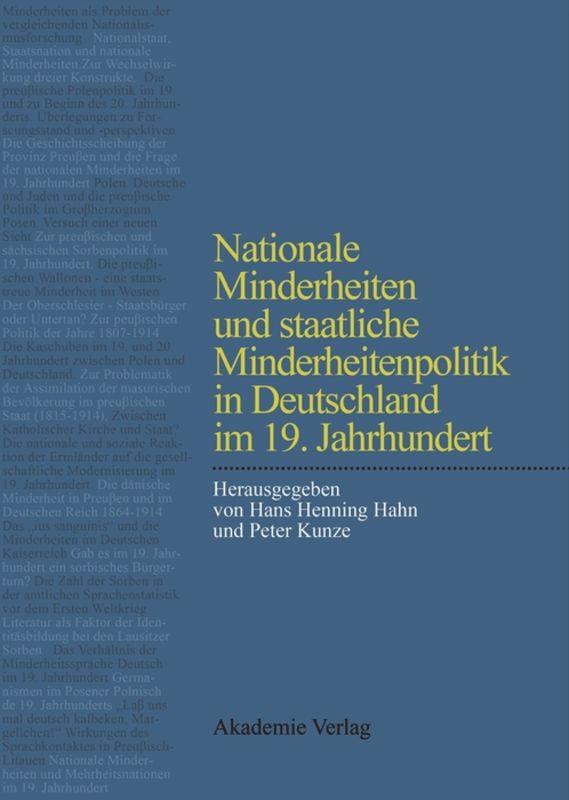 Nationale Minderheiten und staatliche Minderheitenpolitik in Deutschland im 19. Jahrhundert