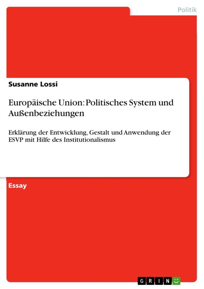 Europäische Union: Politisches System und Außenbeziehungen