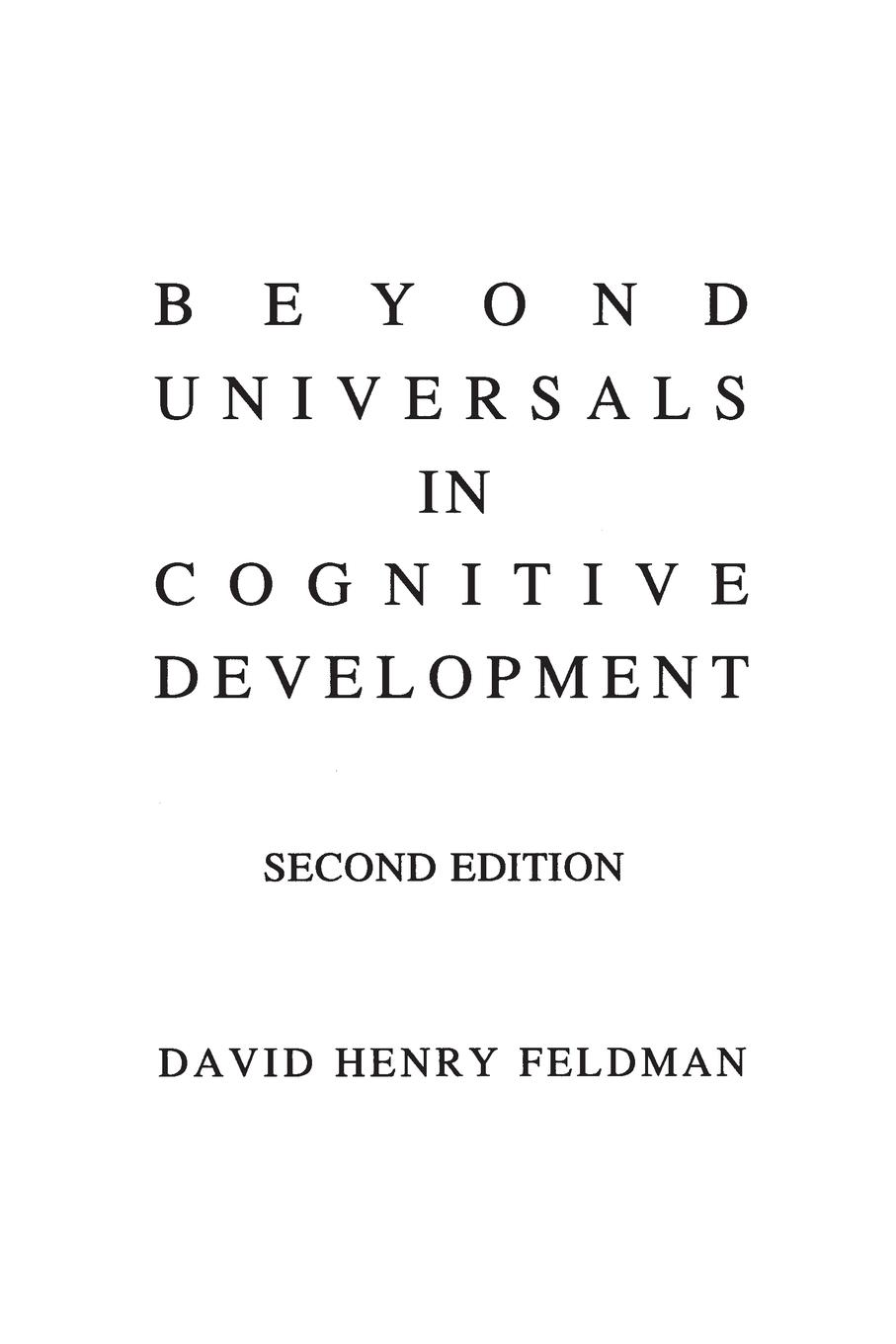 Beyond Universals in Cognitive Development