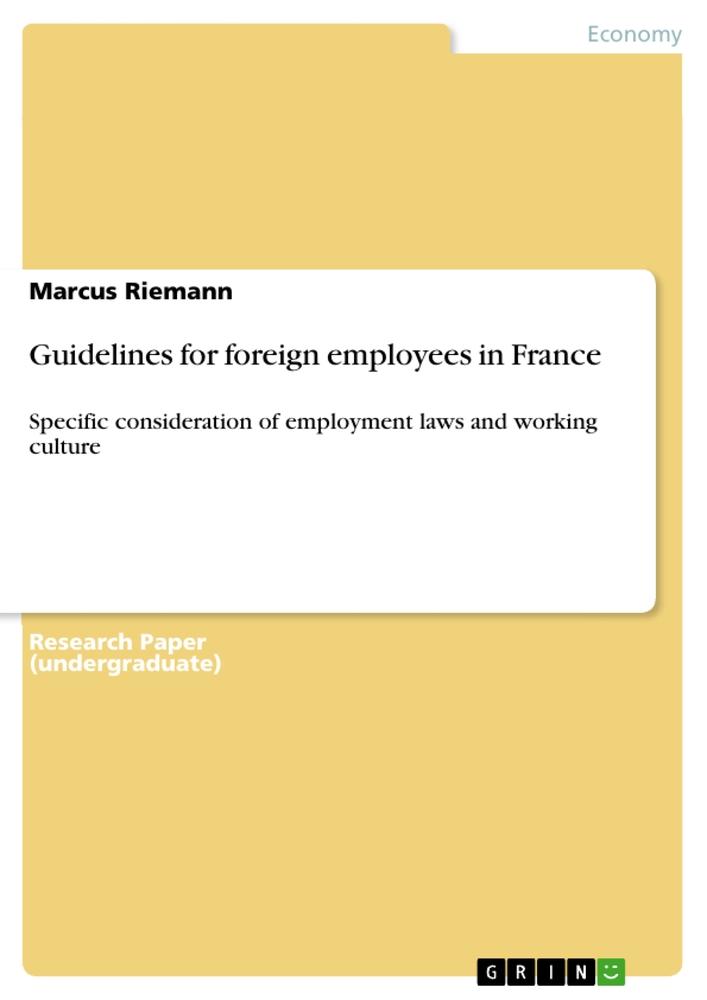 Guidelines for foreign employees in France