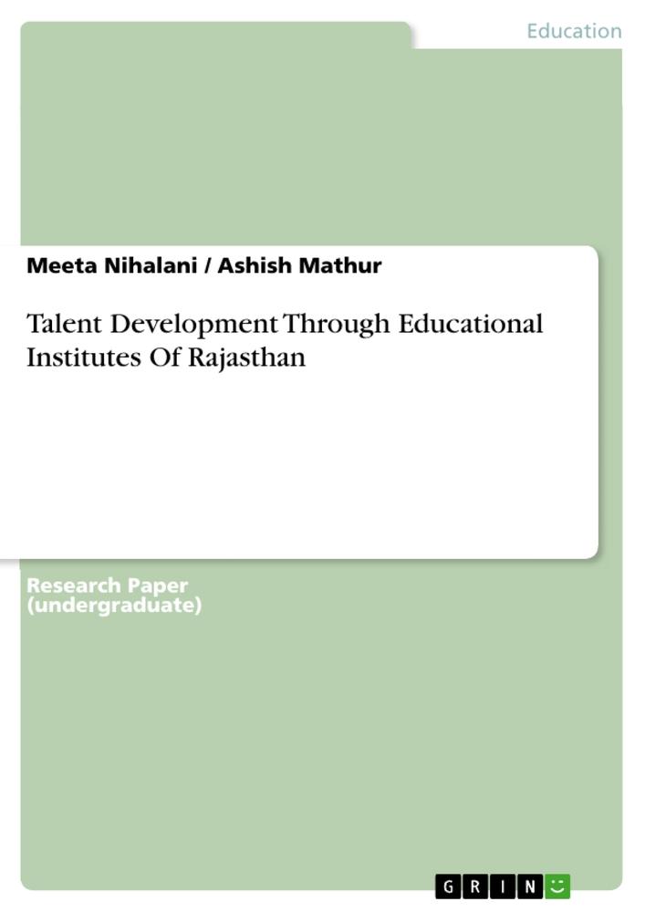 Talent Development Through Educational Institutes Of Rajasthan