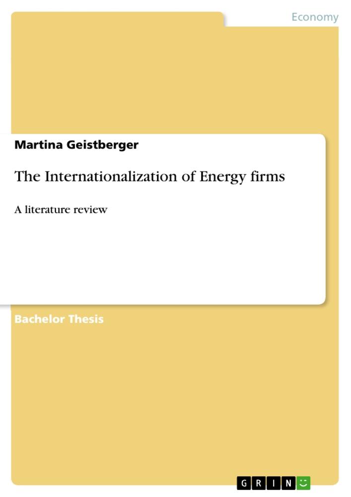 The Internationalization of Energy firms