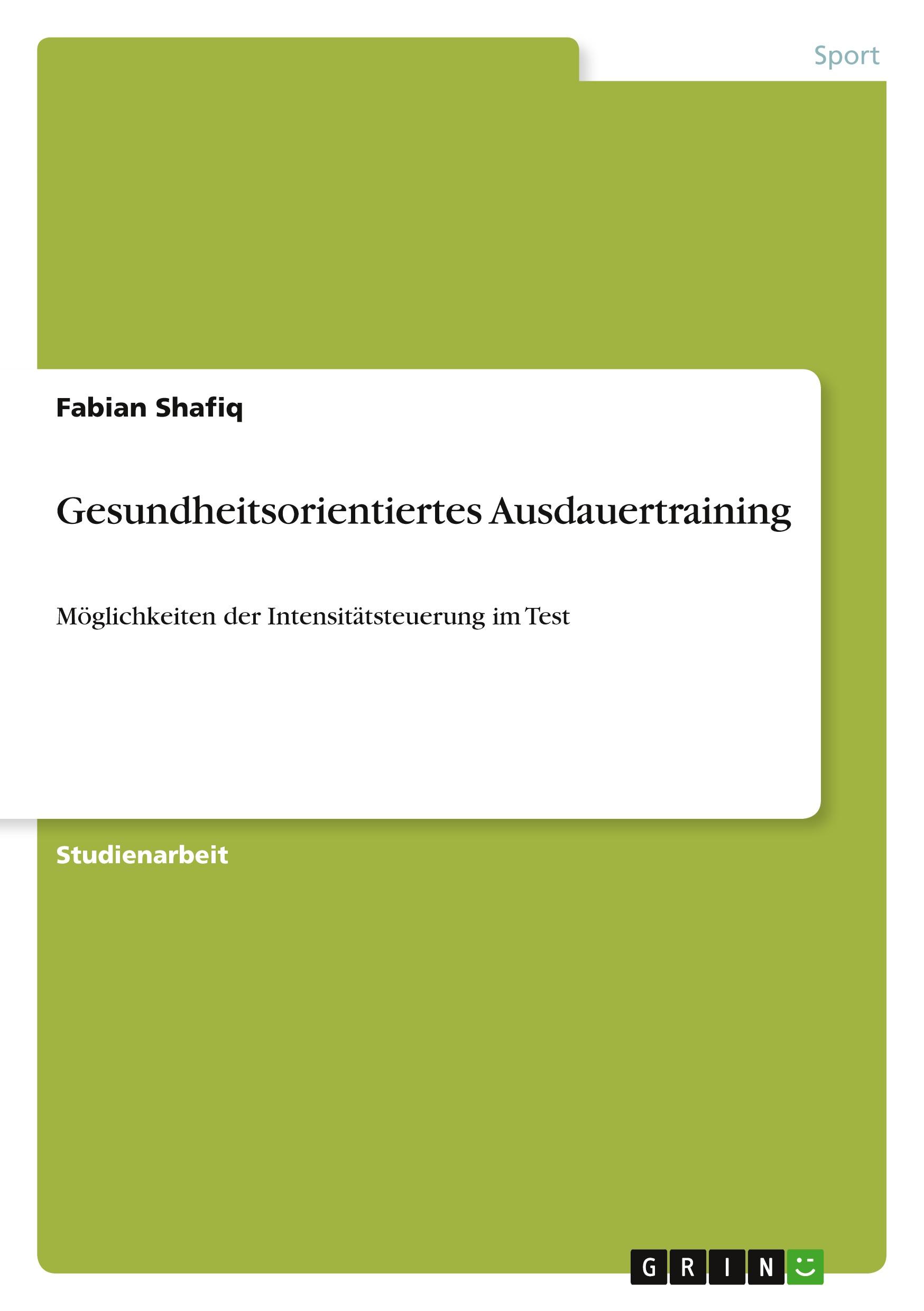 Gesundheitsorientiertes Ausdauertraining