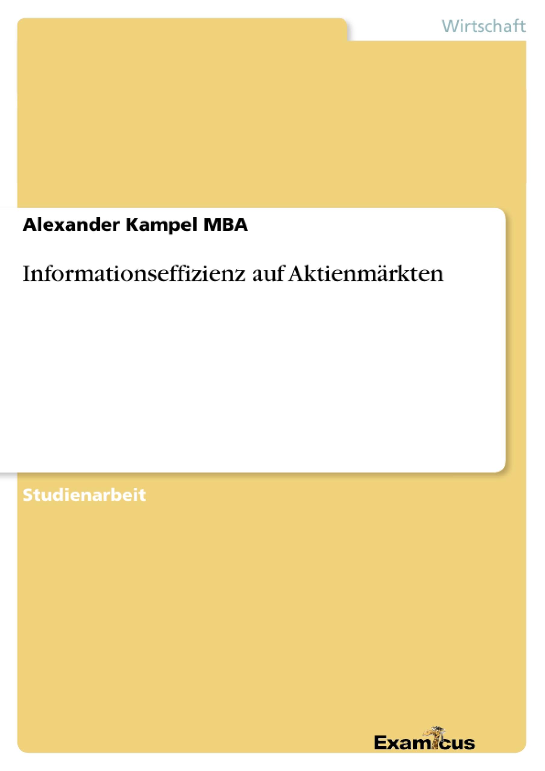 Informationseffizienz auf Aktienmärkten